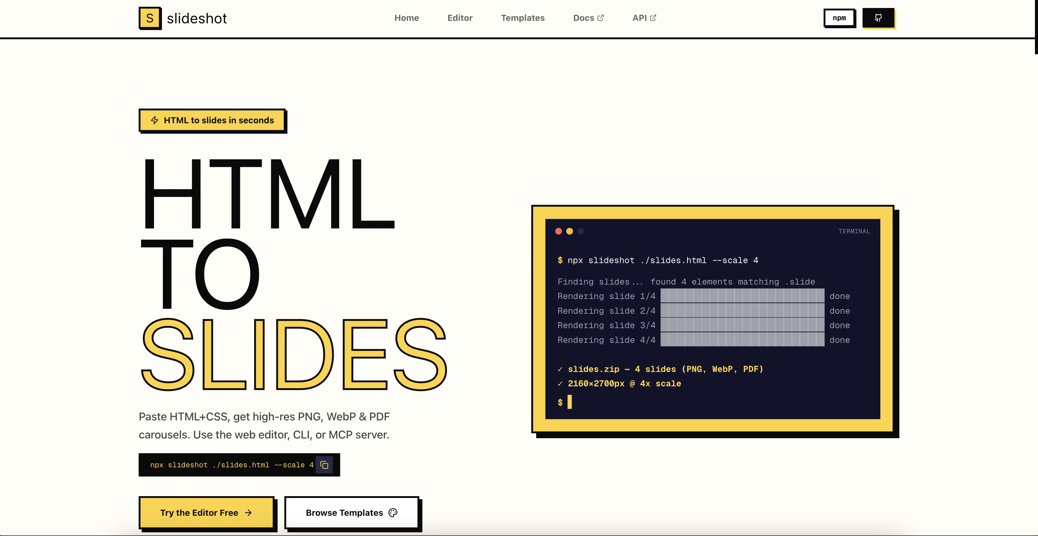 Slideshot — HTML to Slides