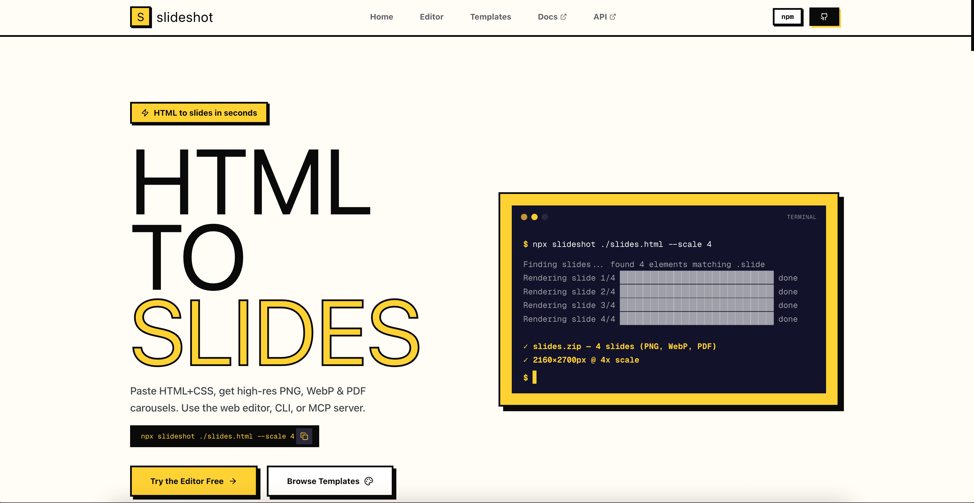 Slideshot – HTML to Slides CLI